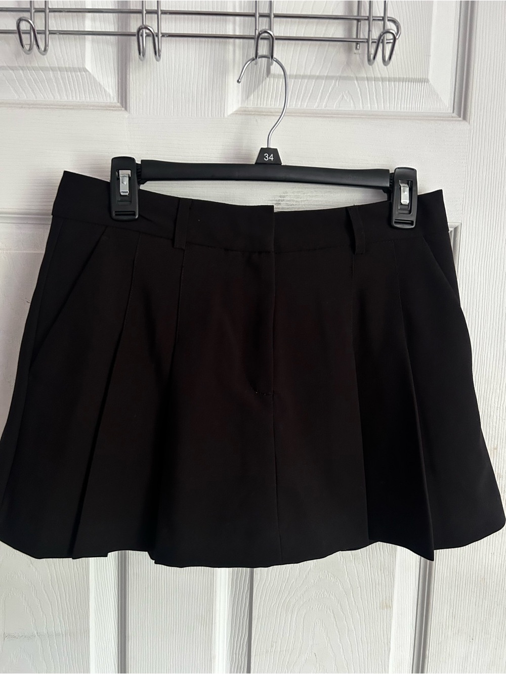 Dynamite Black Pleated Mini Skort High Waist Size 6